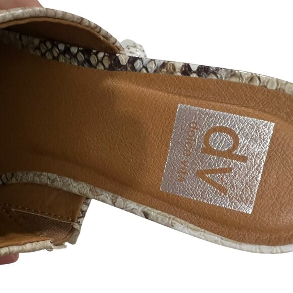 Dv Dolce Vita Leather Snake‎ Print Pointed Toe Mules Slide Sandals Size 7 - Picture 7 of 10
